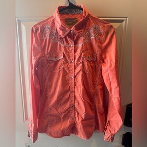 Cowgirl Legend Women's Coral Button Down Shirt
